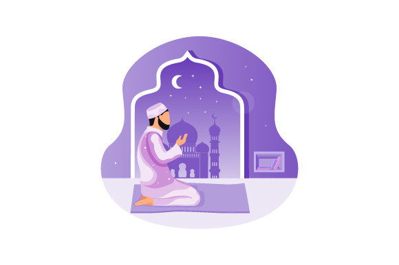 Download Man Praying Illustration, Salah Ramadan - Ramadan Collection