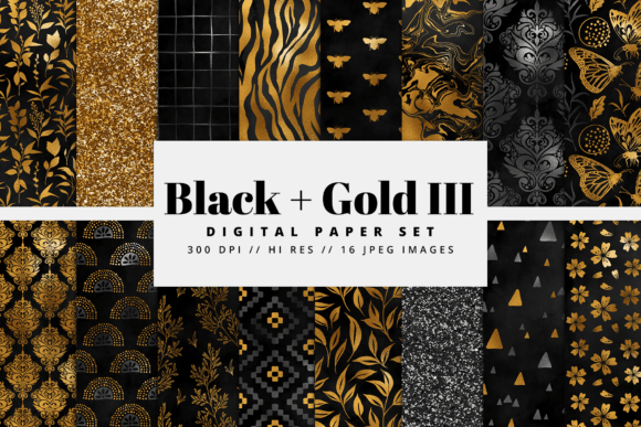 Download Black and Gold Digital Paper - Premium Resources