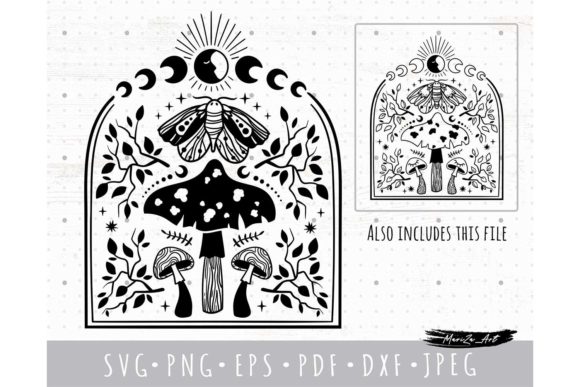 Download Mushroom and Moon Phases SVG PNG EPS - Mushroom Collection