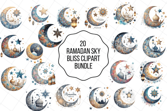 Download Watercolor Ramadan Sky Bliss Clipart - Ramadan Collection
