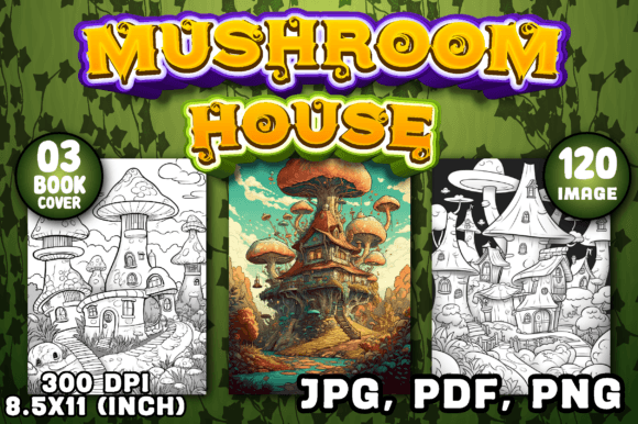 Download Fantasy Mushroom House Coloring Pages - Mushroom Collection