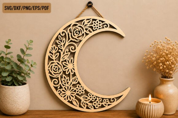 Download Laser Cut Moon Wall Art SVG - Moon wall art Collection