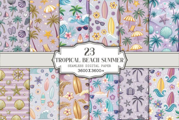 Download Tropical Beach Summer Seamless Pattern - Seamless pattern Collection