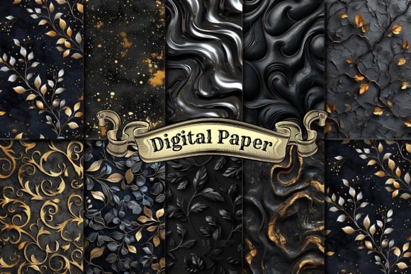 Download Black and Gold Digital Paper - Black and gold digital paper Collection