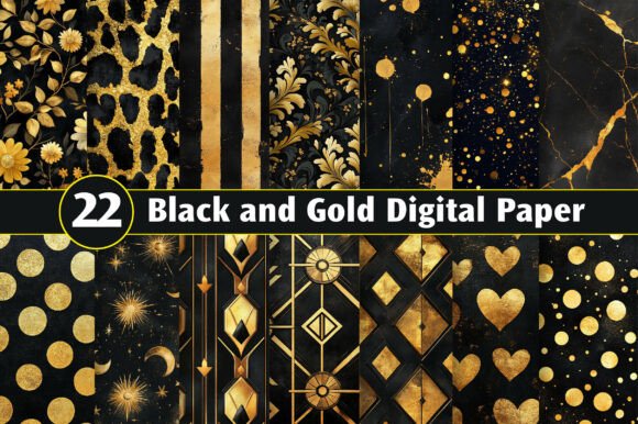 Download Black and Gold Digital Paper - Premium Resources