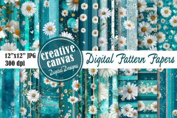 Download Teal Daisy Floral Seamless Pattern - Seamless pattern Collection