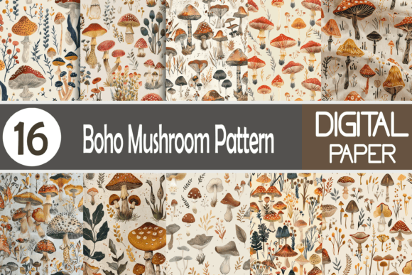 Download Boho Mushroom Pattern - Mushroom Collection
