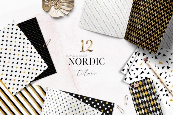 Download Black and Gold Digital Paper, Patterned - Premium Resources