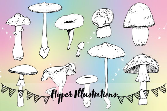 Download Natural Mushrooms Coloring Stickers KDP - Mushroom Collection