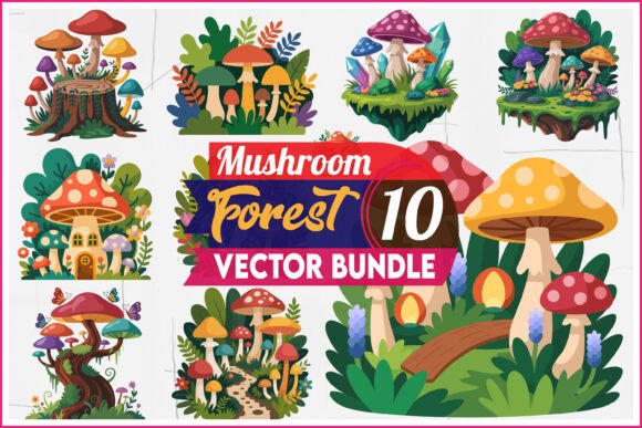 Download Fantasy Mushroom Forest SVG Bundle Set - Mushroom Collection