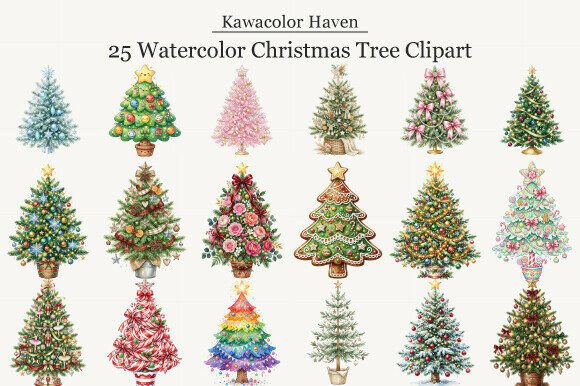 Download Watercolor Christmas Tree Clipart - Christmas tree clipart Collection