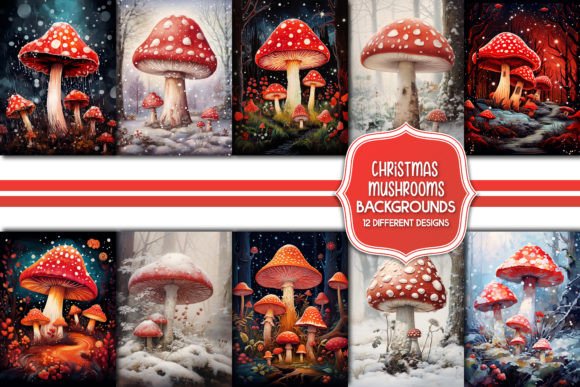 Download Christmas Mushroom Background Designs - Mushroom Collection
