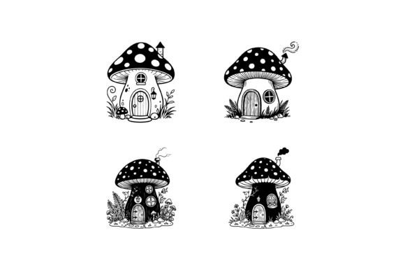 Download Whimsical Mushroom Fairy House Set - Mushroom Collection