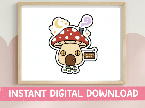 Download Cottage Magic Mushroom House Sticker - Mushroom Collection