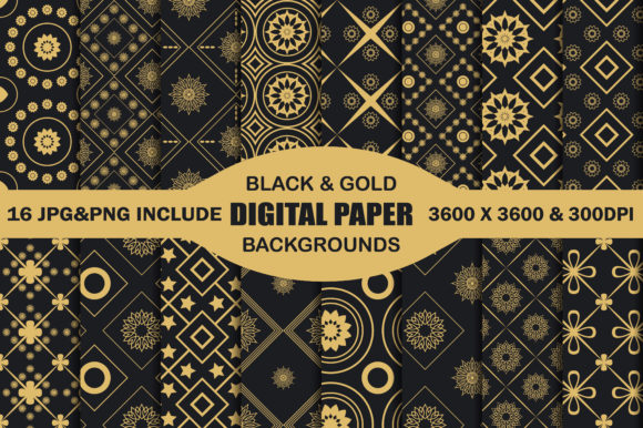 Download Black and Gold Digital Paper Background - Black and gold digital paper Collection