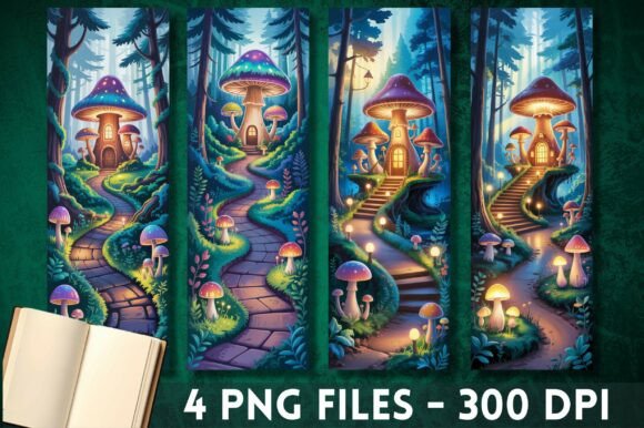 Download Fantasy Mushroom House Woodland Bookmark - Mushroom Collection