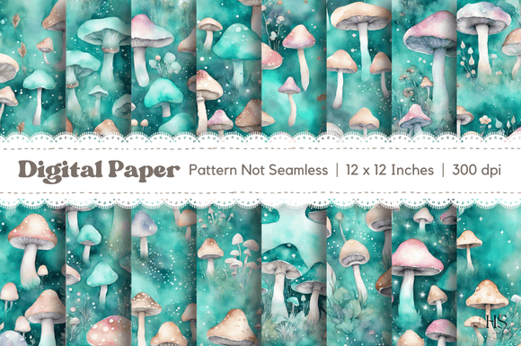 Download 16 Teal Fantasy Mushroom Background - Mushroom Collection