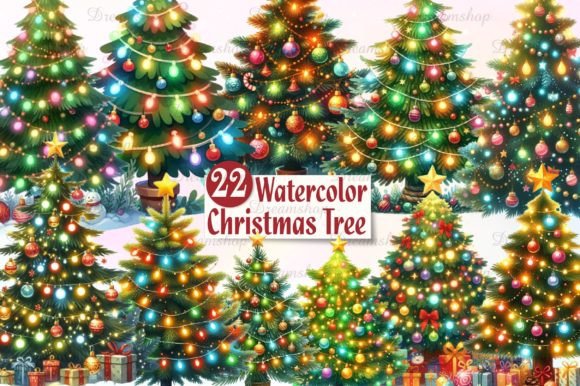 Download Watercolor Christmas Tree Clipart - Christmas tree clipart Collection