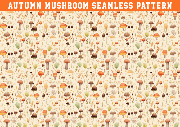 Download Watercolor Autumn Mushroom Pattern - Mushroom Collection