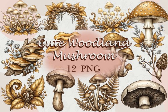 Download Cute Woodland Mushroom PNG - Mushroom Collection