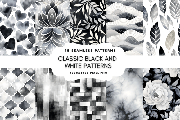 Download Black and White Seamless Patterns - Seamless pattern Collection