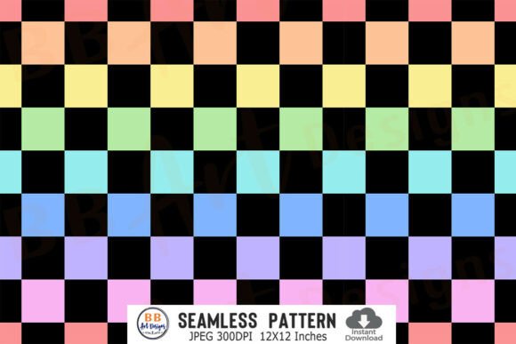 Download Rainbow Checkered Seamless Pattern Paper - Seamless pattern Collection