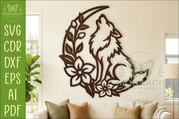 Download Floral Wolf Moon Wall Art SVG Sign - Moon wall art Collection