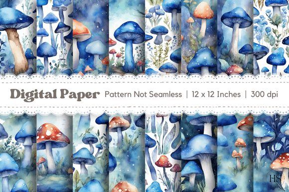 Download 16 Blue Fantasy Mushroom Background - Mushroom Collection